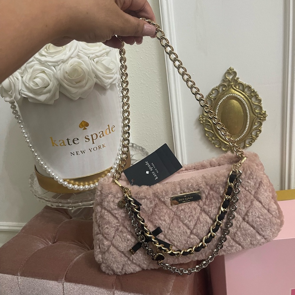 Kate Spade  Mixed Metal swag bag charm handle Chain Strap Accessory KM589 - Picture 13 of 16